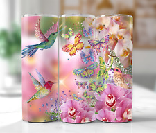 Hummingbirds and Butterflies Tumbler Stainless Steel 20oz Mug w/Straw picture