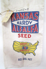 vintage Kansas Hardy Alfalfa empty seed canvas bag, great graphics, w/ tags picture
