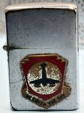 Vintage 1937-1950 US Army We Sweep The Sky Emblem Chrome Zippo Lighter picture