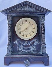 Vintage Heavy Cast Resin Patina Mantel Clock 10½