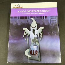 Inflatable RIP Tombstone Ghost For Halloween 4 Foot Decoration Outdoor W Access picture