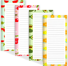 4 Pack Magnetic Notepads for Refrigerator, Grocery List Magnet Pad for Fridge, F picture
