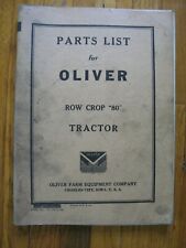 1939 Oliver Row Crop 80 Tractor Parts List Manual ORIGINAL picture