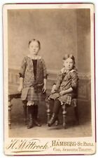Antique CDV Circa 1870s Wittrock Two Adorable Young Sisters Hamburg, Germany picture