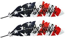 We The People Feather USA Flag Patriotic Patch - 2PC  IRON ON OR SEW  4