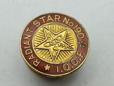 ODD FELLOWS Radiant Star Lapel Button All Seeing Eye 3 Links Vintage Antique picture