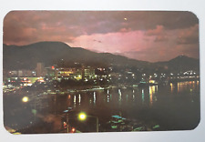 Vintage Postcard Mexico - THE MALECON AND CENTER OF ACAPULCO Seaside Boardwalk picture