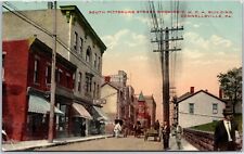 Connellsville PA South Pittsburg St YMCA Horse Buggy People Vintage Postcard picture