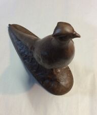Vintage 1967 Pigeon Figurine Ceramic Brown Color 10” Height 13” Width.  picture
