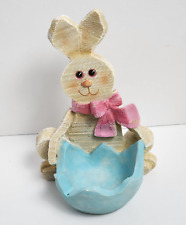 JTS International Inc Easter Egg Cup Holder Rabbit Pink Ribbon Blue Egg Cup 2005 picture