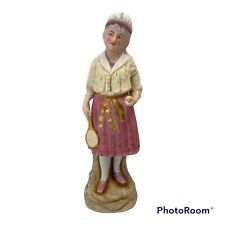 Vintage German Heubach Bisque Figurine Woman Girl Tennis Player 13