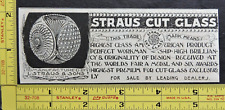 Antique 1894 Ad – L. Straus Cut Glass NY Vtg picture