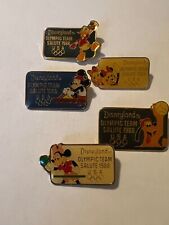 Rare 1988 Vintage Disneyland Olympic Team Salute Lapel Pin Set  picture