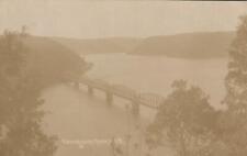 RARE ANTIQUE Faded Kodak Sepia Real Photo Hawkesbury River Bridge Postcard picture