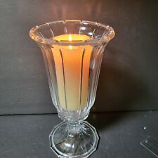 Vintage Heavy Cut Crystal Hurricane Lamp Candle Holder 11.75