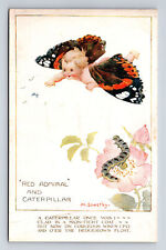 Amy Millicent Sowerby Fantasy Red Admiral & Caterpillar Butterfly Baby Postcard picture