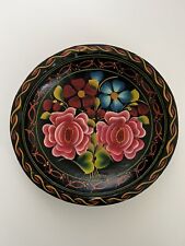 Vintage Mexican Batea Handpainted Wooden Bowl Plate picture