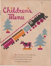 EPHEMERA:  SOUTHERN PACIFIC CHILDREN'S TRAIN DINING CAR MENU picture