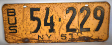 Antique 1951 New York Bus License Plate No 54-229 Auto Automobile Transportation picture