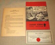 Calvert School Baltimore MD 1940's Catalog & Penmanship  Booklet, 1st-year Cert picture