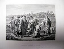 1838 BOOK PLATE PRINT PICTORAL HISTORY OF BIBLE BY RAPAHEL CHRISTS CHARGE PETER picture
