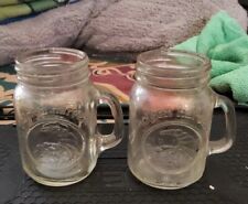 VNTG  2 golden harvest Shot Drinking Glasses Glass Jars With Handle 2 oz Mini  picture