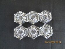 Vintage Cut Crystal Hexagon Salt Bowls set of 6 picture