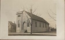 RPPC Detroit Michigan Church Antique Real Photo Postcard 1909 picture