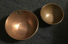 Unmarked Old Antique Vintage Copper Nesting Bowls~Mixing Bowl Lot=Pair 2+Age Use picture