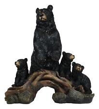Ebros Large Rustic Forest Protective Mother Black Bear With 3 Bear Cubs Statue picture