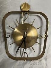 Vintage Phinney Walker Art Deco 8 Day Wall Clock Gold Tone Working picture
