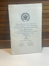 1932 Scarce Official George Washington Congressional Invitation & Portrait picture