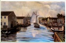 Puddle Dock Painted By Capt John F Rowe Portsmouth New Hampshire NH Postcard L63 picture