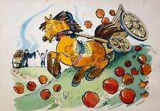 1967 Fairy Tale String of carts Horse Vintage Children Postcard picture