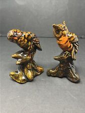 Lot Of 2 Ceramic Hand Painted Owl picture