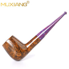 Straight Cumberland Stem Briar Wooden Tobacco Pipe Handmade Smooth Billiard Pipe picture
