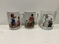 1982 Norman Rockwell Museum Mugs Set of 2 Vintage With 1 Glass Mug picture