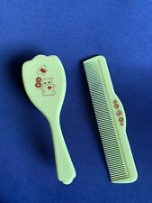 Vintage Baby Hair Brush And Comb Set With Bear, Flowers, And Butterfly picture