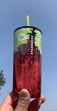NEW-Starbucks Summer 2022 Strawberry Glass Tumbler 18oz Limited Release picture