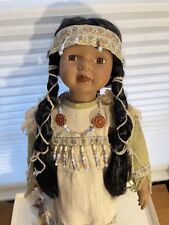 Beautiful Large Native American Doll Vintage W/stand 23.5” H 9.5” W Dreamcatcher picture