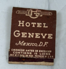 Vintage Hotel Geneve Mexico D.F. Matchbook Unused, Qty. Of 1 picture