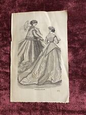 Vintage Lithograph Of Two Ladies From the November 1866 Lady’s Friend Magazine picture