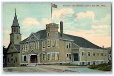 1910 Armory And Swedish Church Woburn Massachusetts MA Antique Postcard picture