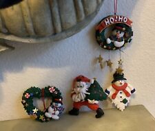 Santa Claus Snowman Christmas Ornaments Polymer Clay picture