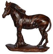 StealStreet Collectible Standing Faux Wood Zebra Figurine  picture