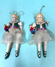 Midwest of Cannon Falls Pair of Girl Christmas Ornament Holiday Decor - RARE picture