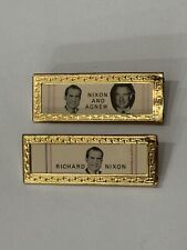 Unusual 1972 Nixon Picture & Jugate Metal Campaign Bars - 3/4” x 1 7/8” picture