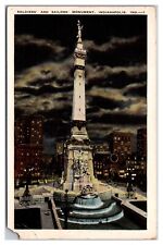 Soldiers' And Sailors' Monument At Night, Indianapolis, Indiana, Postcard picture