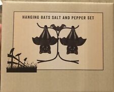 Cracker Barrel Halloween 3 Pc Set Hanging Bats Salt & Pepper Shakers New In Box picture