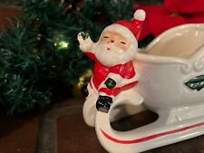 Vintage Frankel Santa & Sleigh Christmas Holiday Planter Ceramic picture